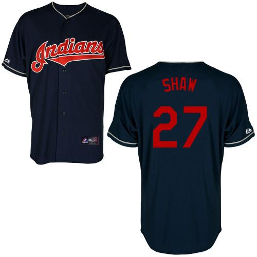 Bryan Shaw #27 mlb Jersey-Cleveland Indians Women's Authentic Alternate Navy Cool Base Baseball Jersey